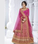 Blue' Embroidered Bhagal Puri Silk Lehenga Choli With Dupatta