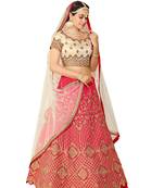 Pink Embroidered Art Silk Lehenga Choli With Dupatta