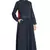 Navy Plain Poly Crepe Islamic Abaya