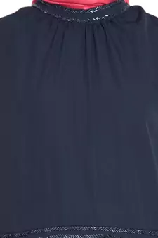 Navy Plain Poly Crepe Islamic Abaya