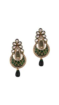 Maroon gold plated Zircon Earrings 1
