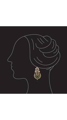 Maroon gold plated Zircon Earrings 2
