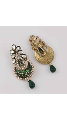 Maroon gold plated Zircon Earrings 3
