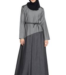 Grey Plain Cotton Islamic Abaya