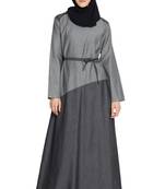 Grey Plain Cotton Islamic Abaya