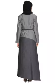 Grey Plain Cotton Islamic Abaya