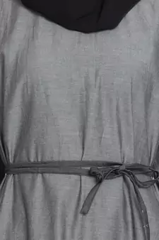 Grey Plain Cotton Islamic Abaya