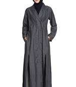 Black Plain Cotton Islamic Abaya