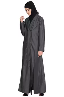 Black Plain Cotton Islamic Abaya