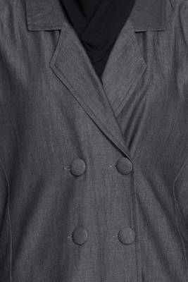 Black Plain Cotton Islamic Abaya 3