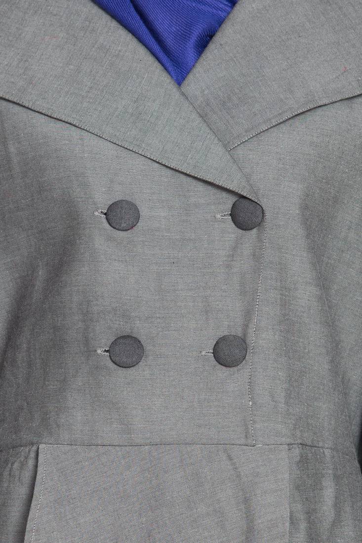 Silver Grey Plain Cotton Islamic Abaya