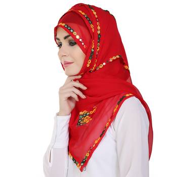 Momin Libas Embroidered Chiffon Girls Scarf 1