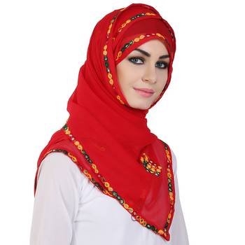 Momin Libas Embroidered Chiffon Girls Scarf 3