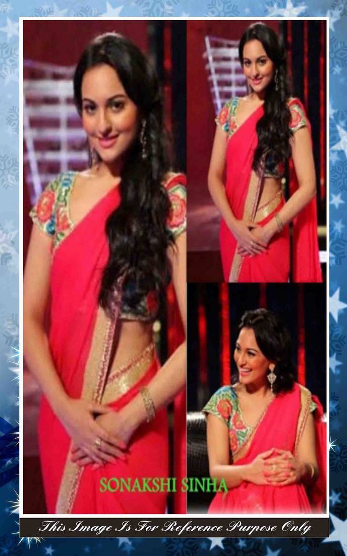 Sonakshi Sinha Red Georgette saree with blouse