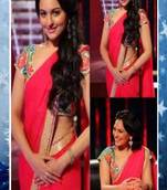 Sonakshi Sinha Red Georgette saree with blouse