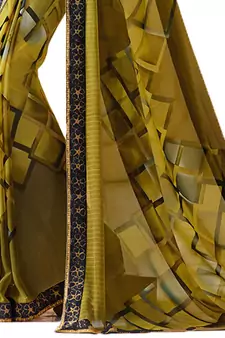 Multicolor printed georgette  saree with blouse