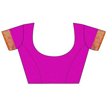 Pink woven cotton silk saree with blouse 5