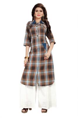 Multicolor Rayon Party Wear Stitched Kurti Set 1