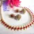Dark pink pearl necklace set