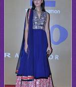 Nargis fakhri in blue georgette anarkali suit