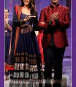 Shilpa shetty styles blue floor length anarkali suit