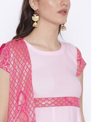 Black printed crepe kurta 5