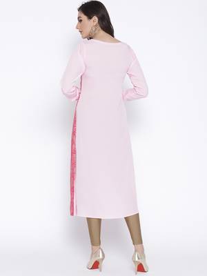 Turquoise printed crepe kurta 2