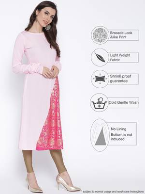 Turquoise printed crepe kurta 3