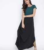 Black printed crepe kurta