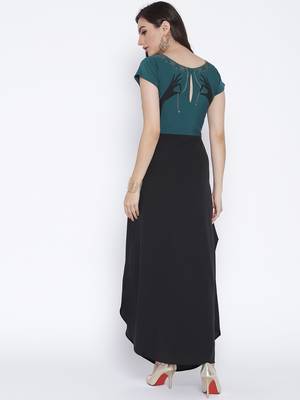 Black printed crepe kurta 2