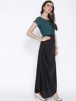 Black printed crepe kurta 4