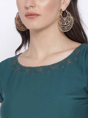 Black printed crepe kurta 5