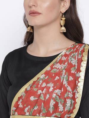 Black printed georgette kurta 5