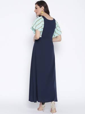 Blue printed crepe kurta 2