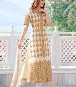 White Embroidered Cotton Salwar With Dupatta