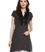 Black printed polyester kurti