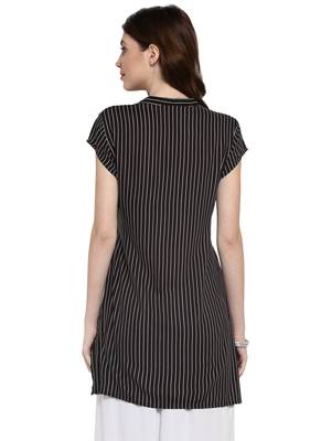 Black printed polyester kurti 2