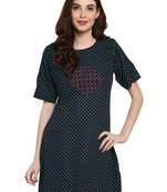 Blue printed cotton kurti