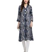 Grey printed viscose kurti