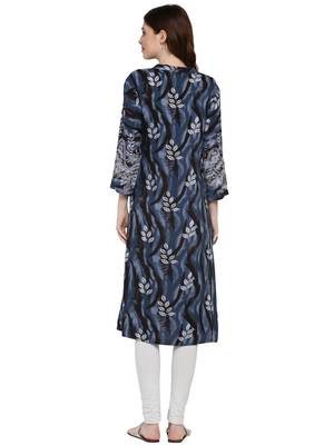 Grey printed viscose kurti 2