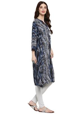 Grey printed viscose kurti 4