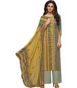 Multicolor Satin Cotton Printed & Embroidered Women's Palazzo Suit