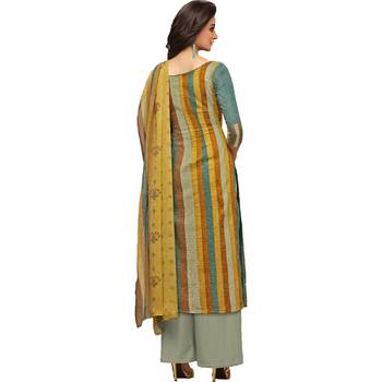 Multicolor Satin Cotton Printed & Embroidered Women's Palazzo Suit 2