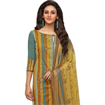 Multicolor Satin Cotton Printed & Embroidered Women's Palazzo Suit 3