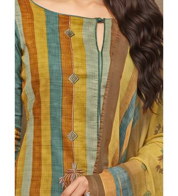 Multicolor Satin Cotton Printed & Embroidered Women's Palazzo Suit 4