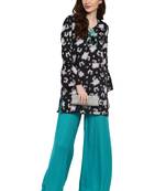 Black printed viscose kurti