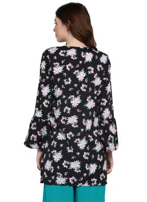 Black printed viscose kurti 2