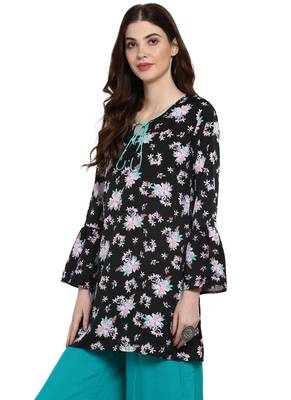 Black printed viscose kurti 3