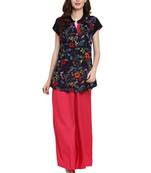 Black printed viscose kurti