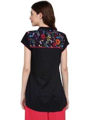 Black printed viscose kurti 2